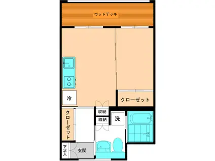 プラチナコートけやき(1LDK/2階)の間取り写真
