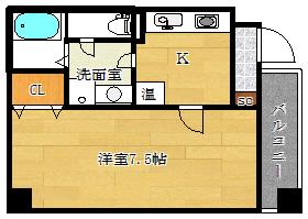 アスヴェル神戸元町(1K/4階)の間取り写真
