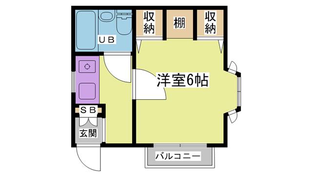 ルフォレ(1K/1階)の間取り写真