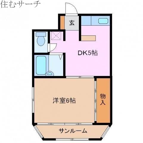 リビエールN弐番館(1DK/3階)の間取り写真