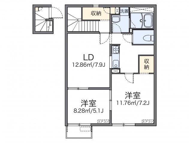 レオネクストサカエ(2LDK/2階)の間取り写真