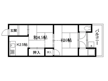 秋元アパート(2K/1階)の間取り写真