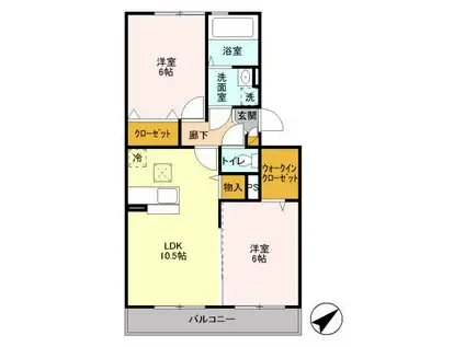 ヒルズガーデン(2LDK/1階)の間取り写真