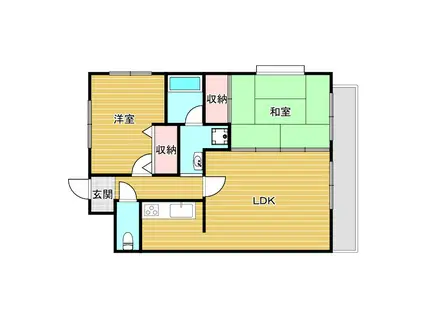 ピュアフルール(2LDK/2階)の間取り写真