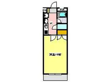 ビバーチェI(1K/2階)の間取り写真