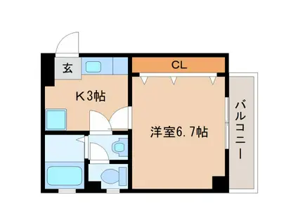 ピュアステージ(1K/2階)の間取り写真