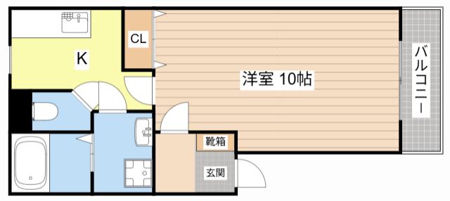 ジュネスコート二番館(1K/1階)の間取り写真