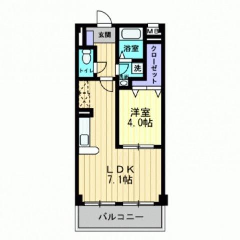 AMBITIOUS高志(1LDK/1階)の間取り写真