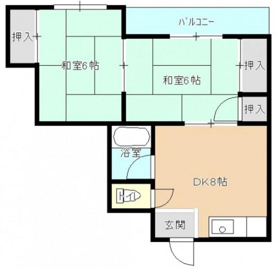 OSビル(2DK/2階)の間取り写真