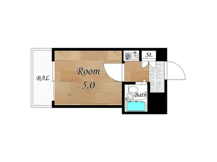 シティパレス21郡山九条P-1(1K/2階)の間取り写真