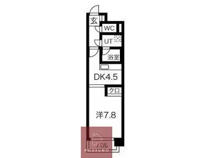 クリセ 諏訪(1DK/2階)の間取り写真