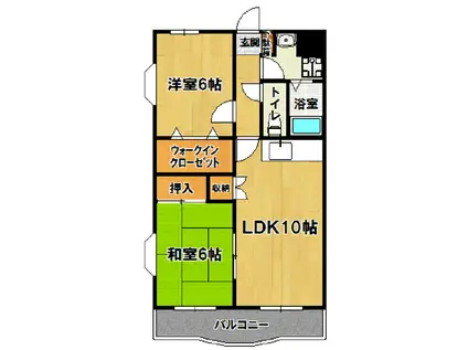 三島屋マンション(2LDK/2階)の間取り写真