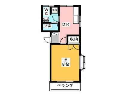 MハイツI(1DK/1階)の間取り写真