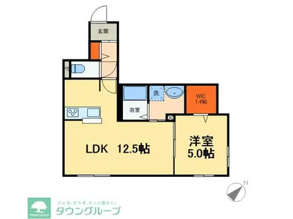 VINGT CINQ(1LDK/1階)の間取り写真