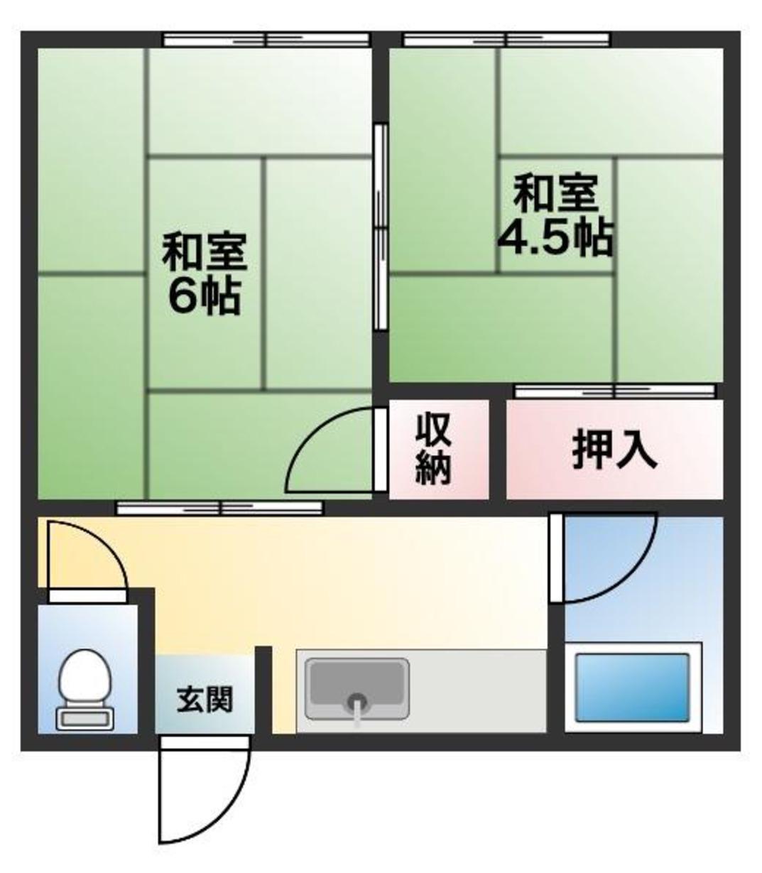 田中荘(2K/2階)の間取り写真