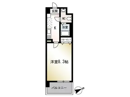 セレスティアル アスカ(1K/2階)の間取り写真