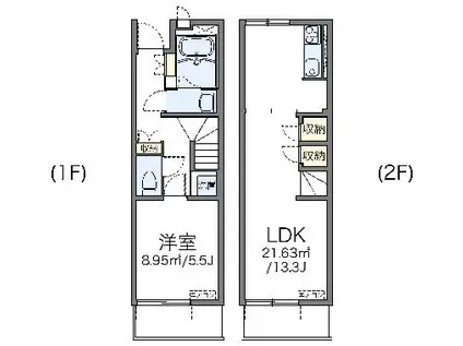 レオネクストREN(1LDK/1階)の間取り写真