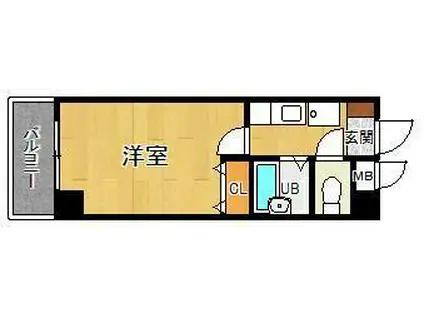 ヴェルビュ桜町(1K/4階)の間取り写真