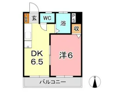 倉敷イーストコーポ(1DK/2階)の間取り写真