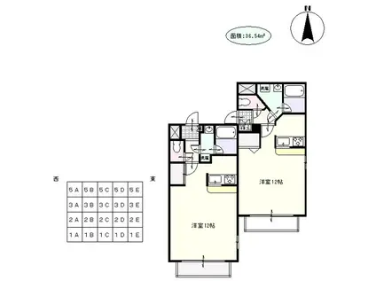 リッツレジデンスB(1K/3階)の間取り写真