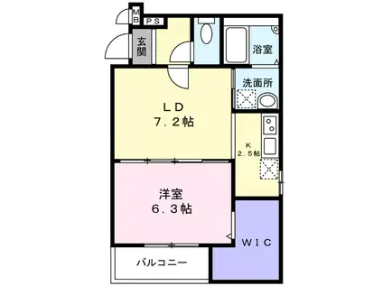 グランメゾンゆずり葉1番館(1LDK/3階)の間取り写真