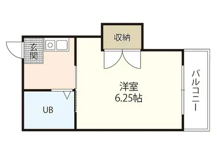 テルオカビル(ワンルーム/1階)の間取り写真