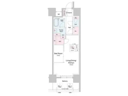 コンフォリア・リヴ北久宝寺Q(1LDK/12階)の間取り写真