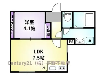 SHININGART(1LDK/1階)の間取り写真