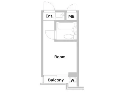 トップルーム都立大学(ワンルーム/2階)の間取り写真
