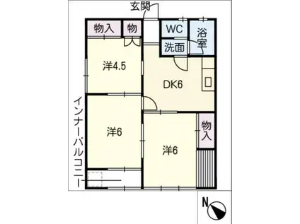 コーポ山形003(3DK/2階)の間取り写真