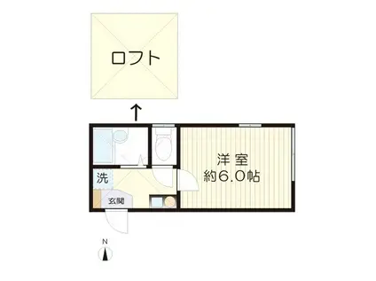 メイアジュール生田(1K/2階)の間取り写真