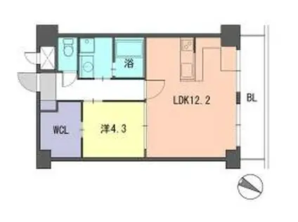 レジデンス住吉(1LDK/7階)の間取り写真
