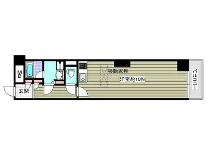 ウエストクィーンズ(ワンルーム/9階)の間取り写真