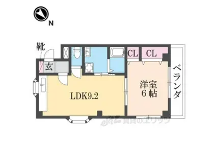メゾンド都(1LDK/3階)の間取り写真