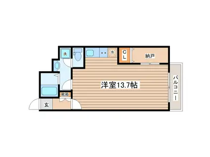 E-JAM長町(ワンルーム/4階)の間取り写真