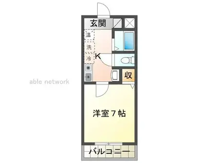 LILY-BE北沢(1K/2階)の間取り写真