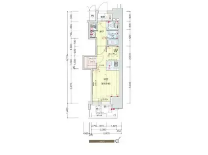 プレサンスコウベグレンツ(ワンルーム/2階)の間取り写真