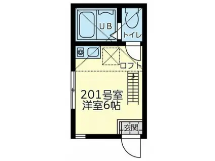 ユナイト田浦サンホセ(ワンルーム/2階)の間取り写真