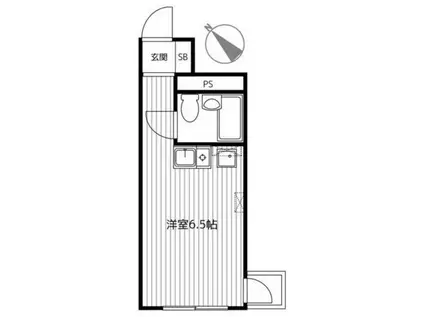 ヴェルメゾンミヨシ(ワンルーム/2階)の間取り写真