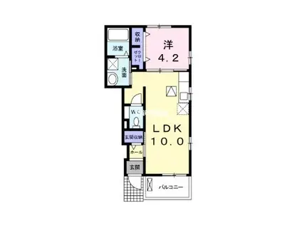 アミティエ1号館(1LDK/1階)の間取り写真