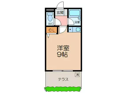 GEORGE・V(ワンルーム/1階)の間取り写真