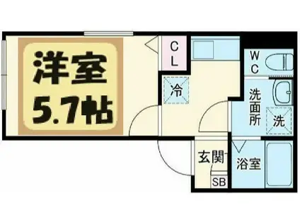 LUPINUS COAUT(1K/1階)の間取り写真