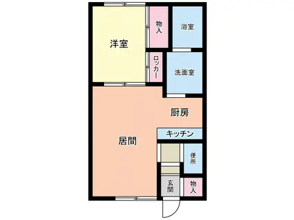 グリーンパーク(1LDK/2階)の間取り写真