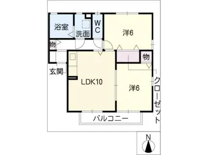 メゾンベル(2LDK/1階)の間取り写真