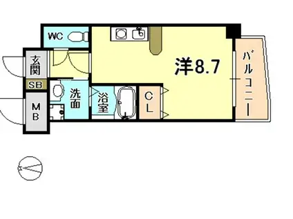 エグゼクティブアネックス(1K/3階)の間取り写真