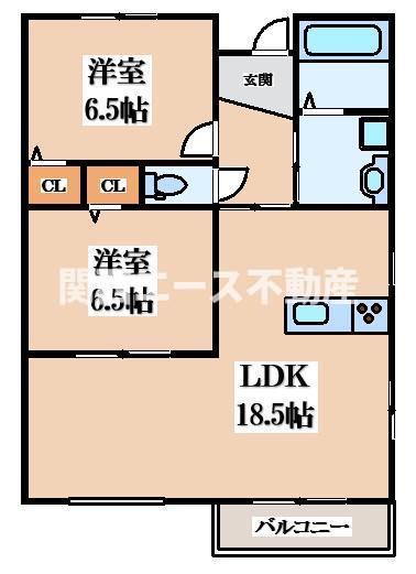 エトワールヴィル-R小阪本町レジデンス(2LDK/2階)の間取り写真