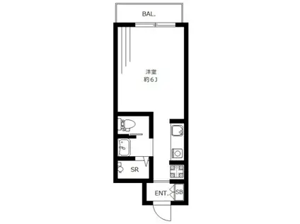 メゾンドルナ(ワンルーム/2階)の間取り写真