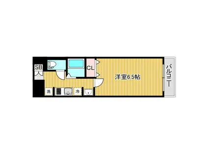 パークハウスナンバ(1K/8階)の間取り写真