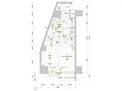 PREMIUM CUBE G 後楽園(1LDK/6階)の間取り写真