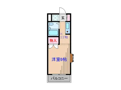 センチュリー日吉(1K/2階)の間取り写真